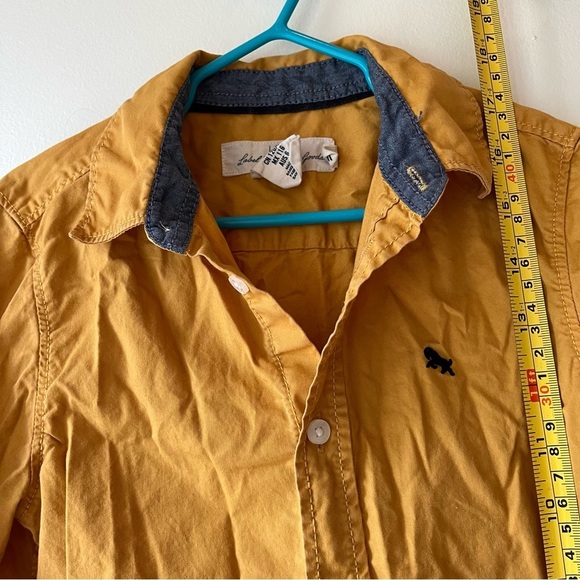 🌼 5/$25 H&M L.O.G.G. Mustard Yellow Boys Button Down Shirt Long Sleeve Size 5-6Y - Picture 6 of 11
